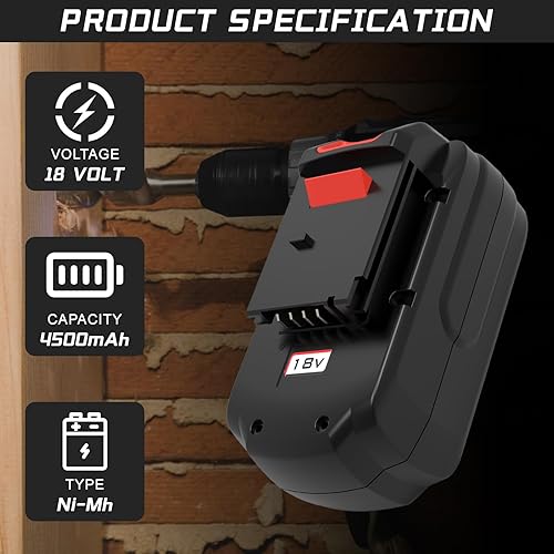 Miniatura 2 de Batería de repuesto PC18B de 4.5Ah para cable Porter, batería de 18 V Ni-Mh, compatible con cable Porter de 18 voltios, PC18B-2 PCC489N PCMVC PCMVC,