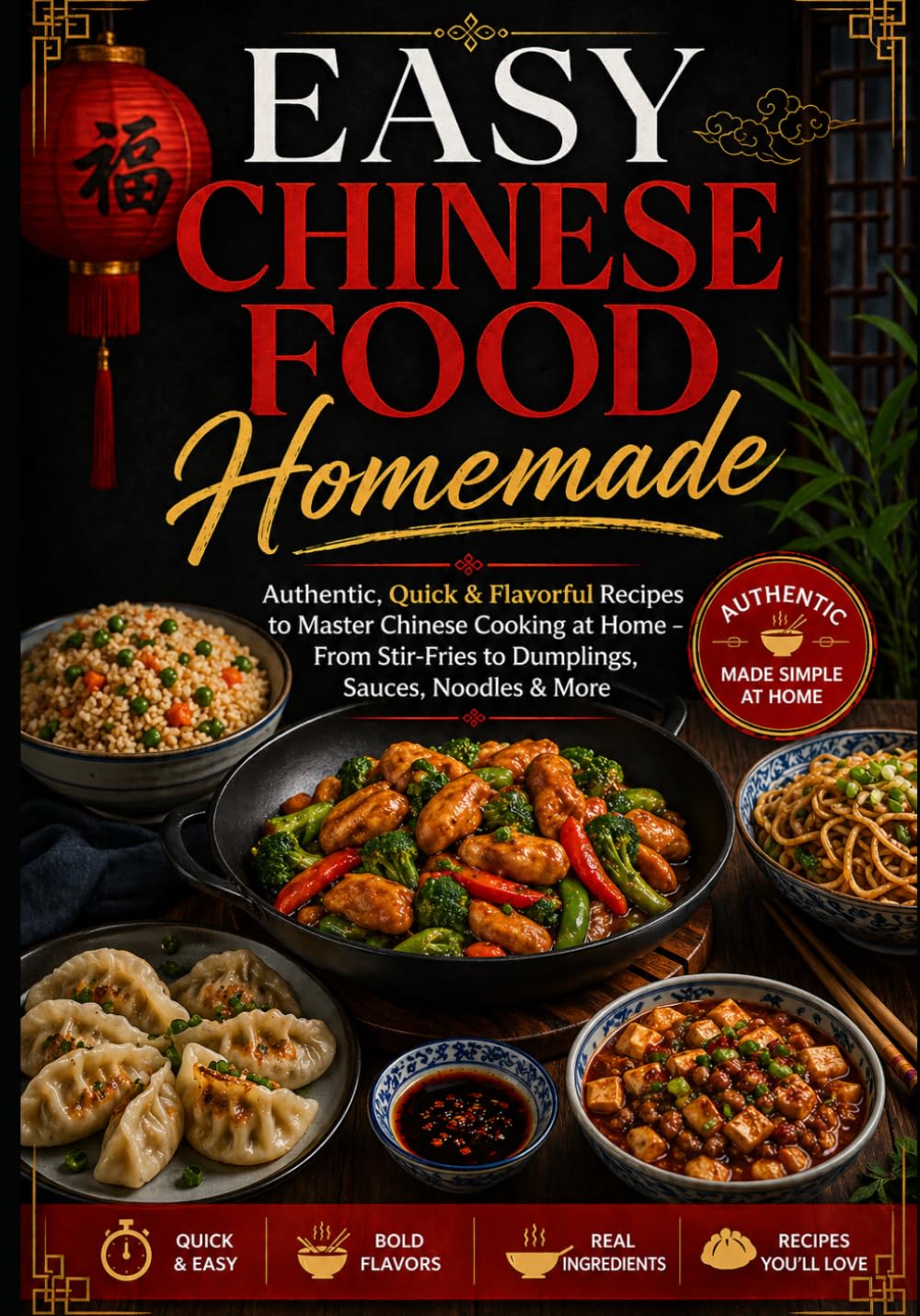 Easy Chinese Food Homemade: Authentic, Quick & Flavorful Recipes to Master Chinese Cooking at Home – From Stir-Fries to Dumplings, Sauces, Noodles & More