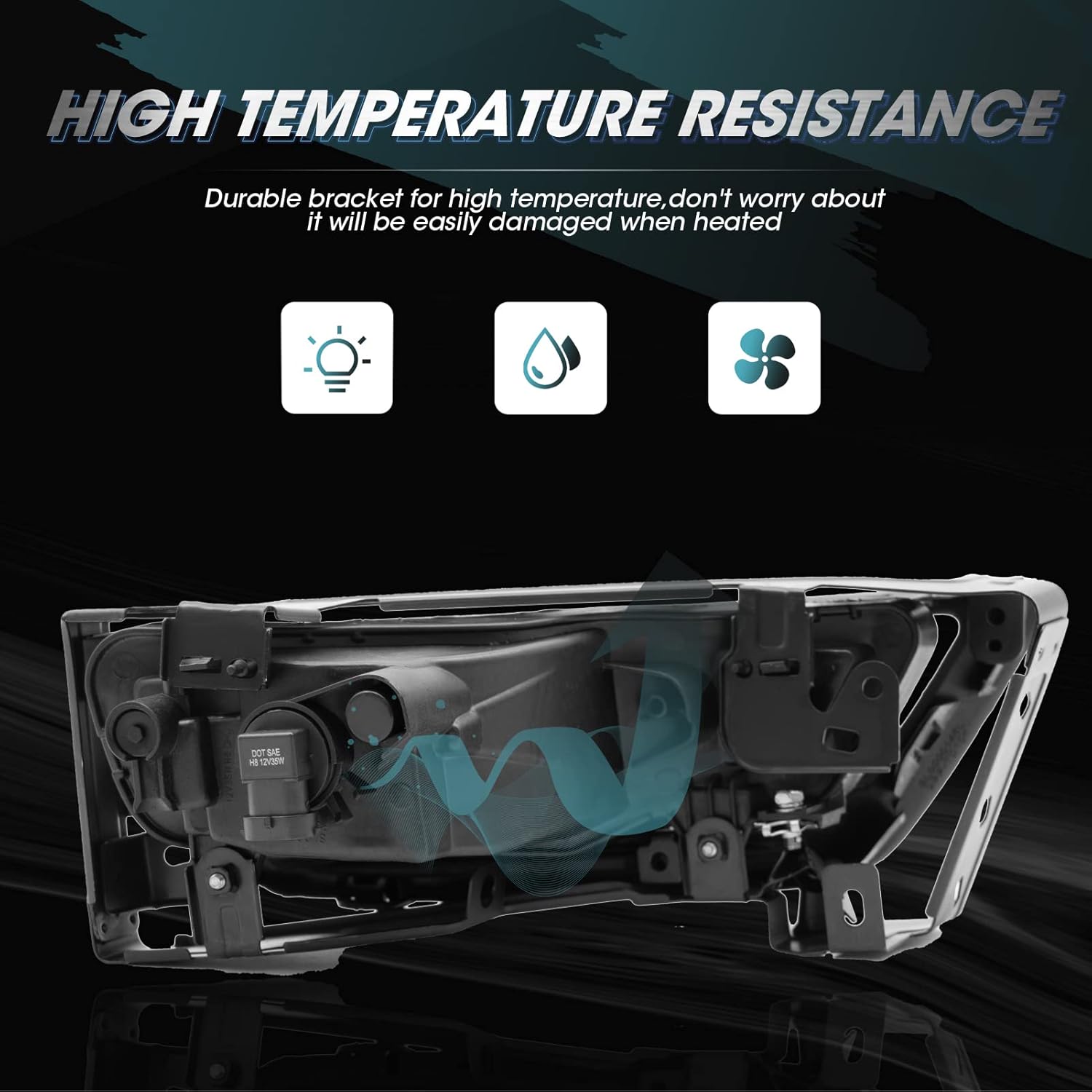 Driving Fog Lights Lamps Assembly for 2013 2014 2015 Honda Accord 4 Door Sedan Fog Light Replacement with H8 12V 35W Bulbs & Switch and Wiring Kit