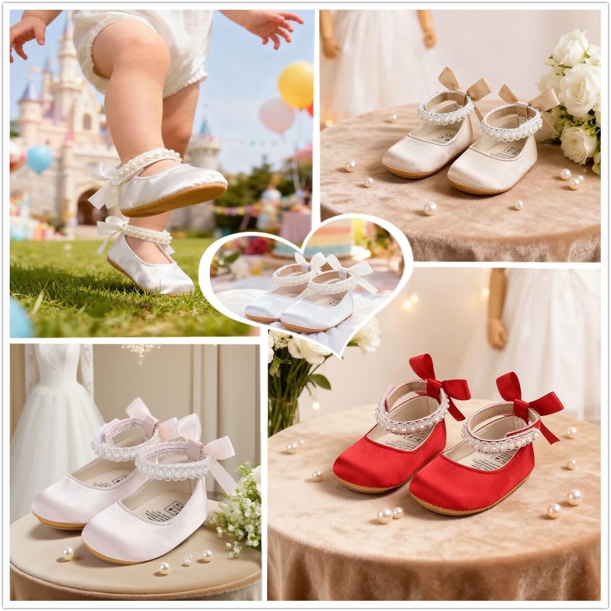 Baby Shoes Mary Jane Flats Non Slip Soft Sole Infant Toddler Sneakers First Walkers Party Christmas Dress Shoes - Image 3