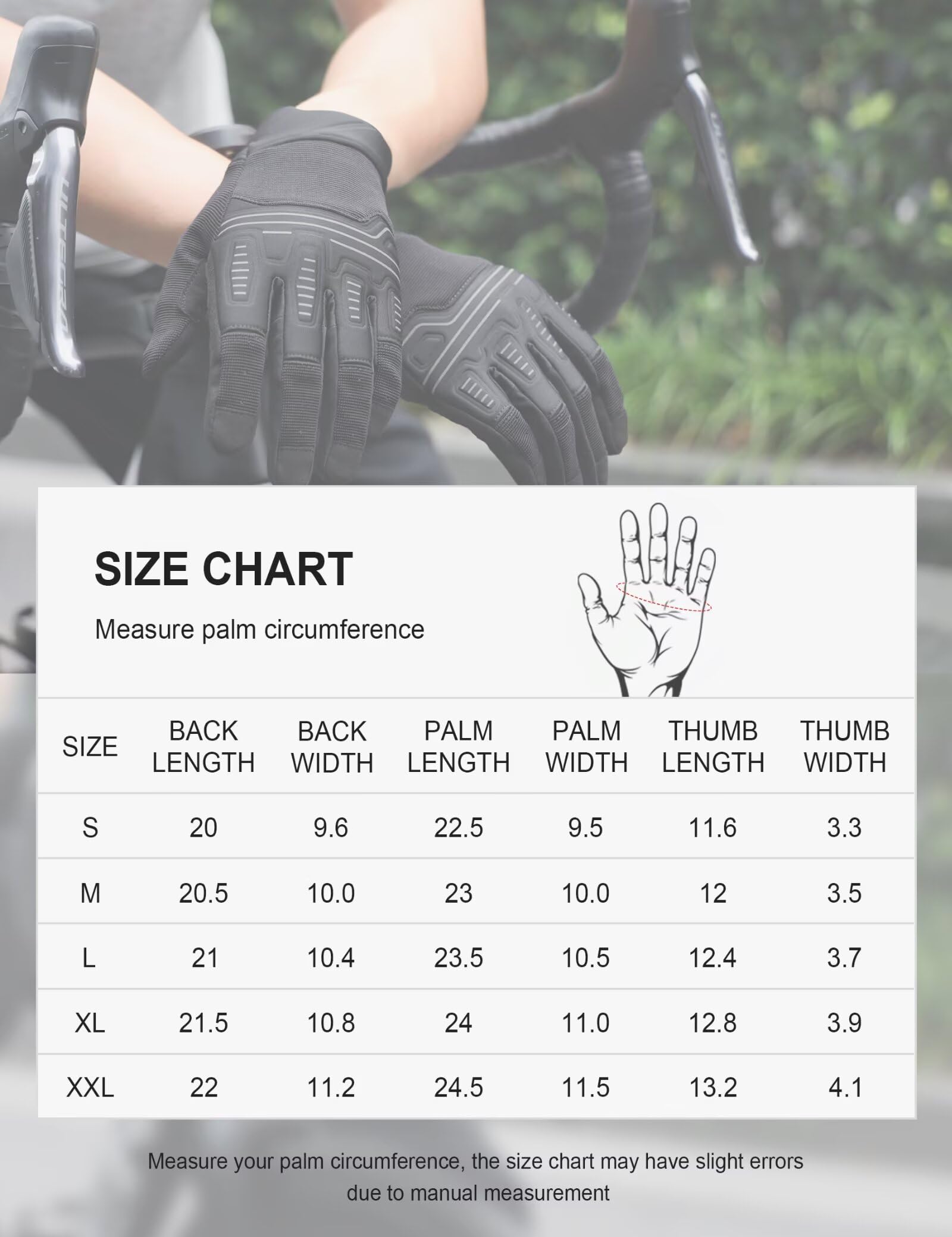 INBIKE Gants de cyclisme unisexes pour VTT - Gants de cyclisme à doigts longs avec coussinet antidérapant absorbant les chocs