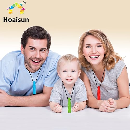 Miniatura 7 de Collares masticables para niños y niñas sensoriales, juguetes masticables de silicona para niños con autismo, TDAH, SPD, dentición o necesidades