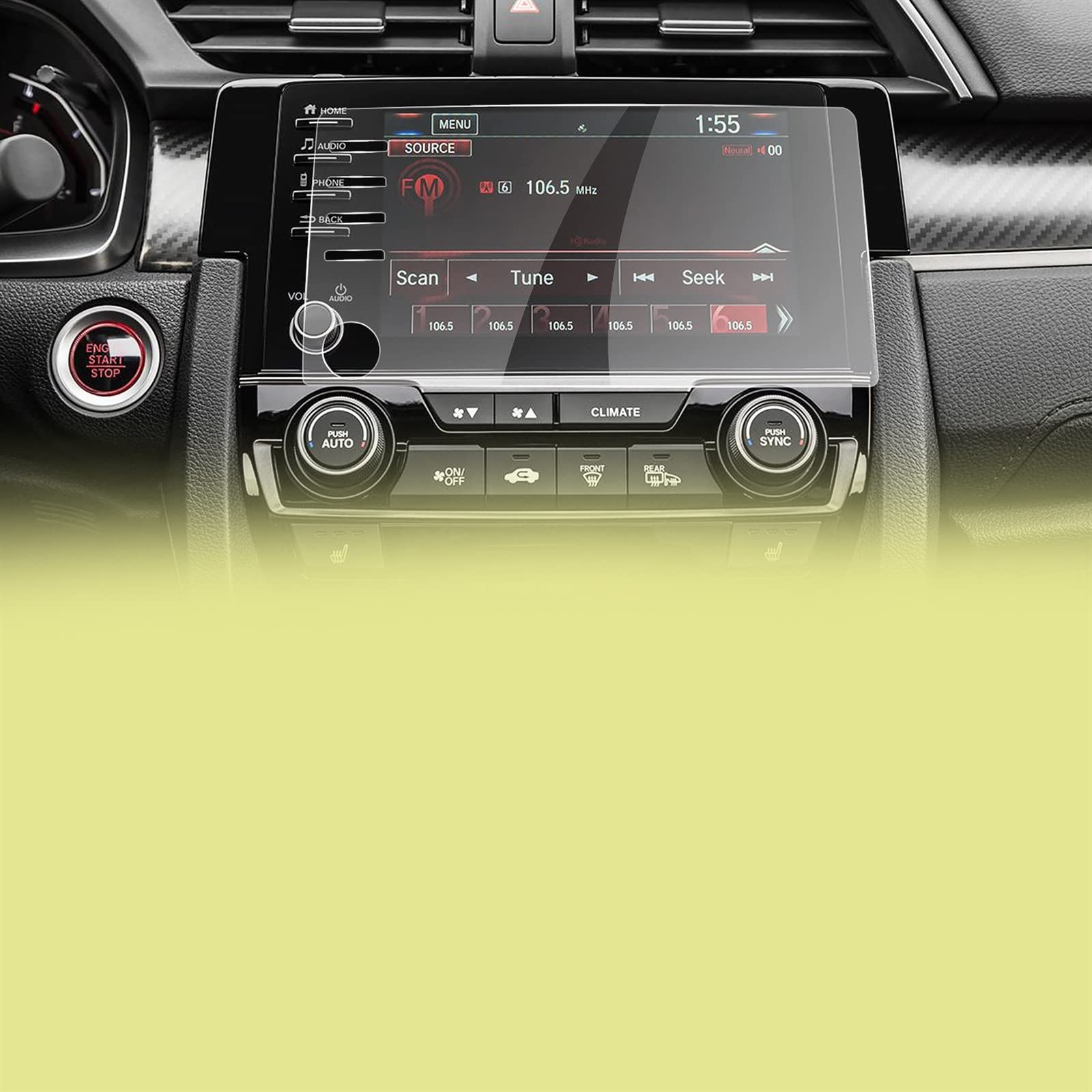 Écran Tactile GPS Civic EX LX : Protection Verre Trempé 7 Pouces Auto