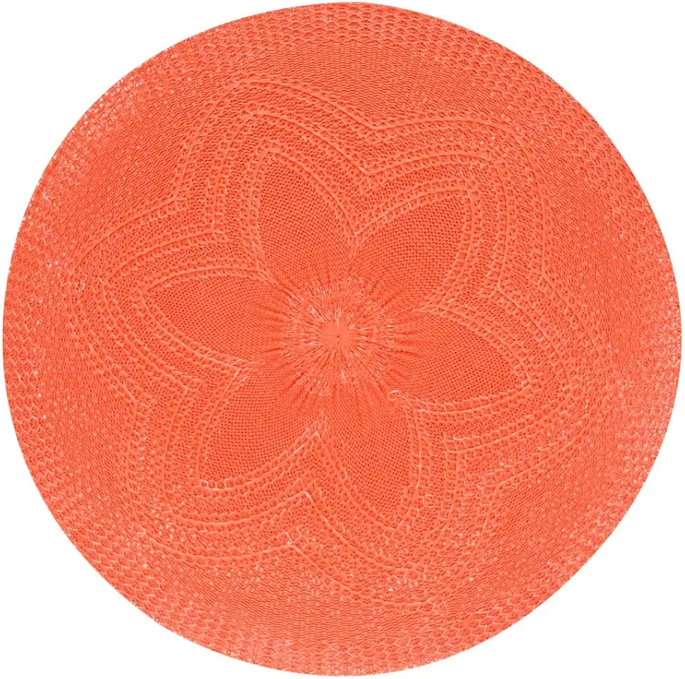 Mimo Style Crochê Flor Lugar Americano, Vermelho, 38 x 38 cm