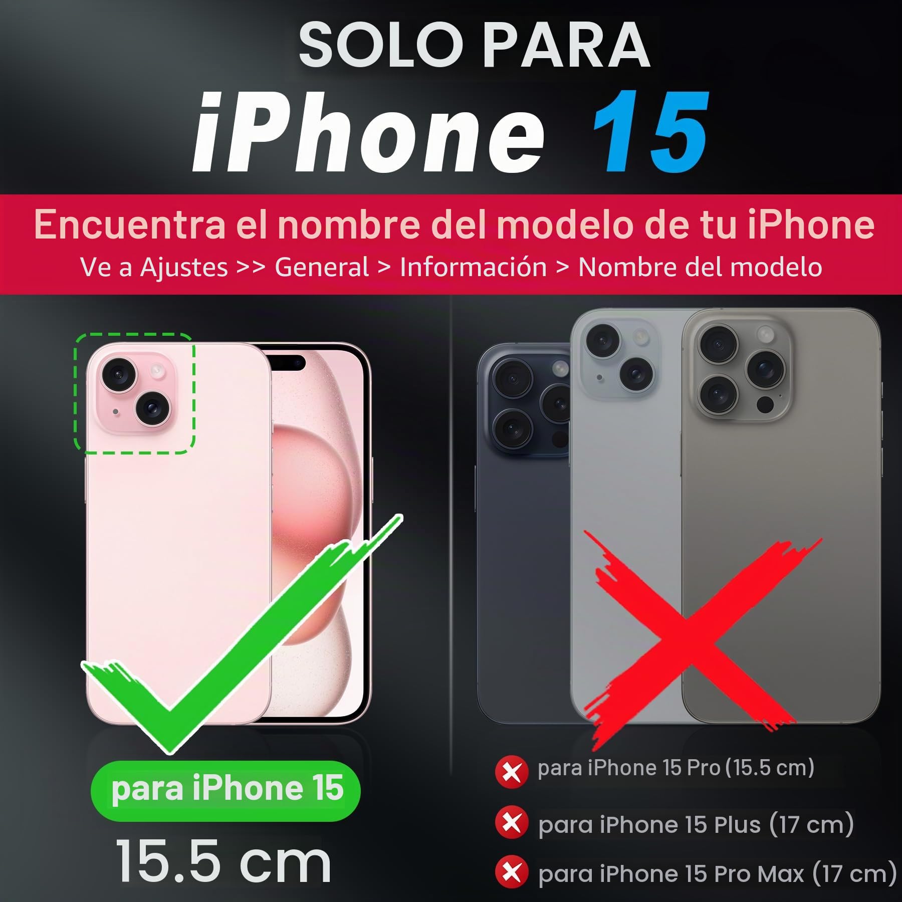 SHIELDON Funda Cartera de Cuero Genuino para iPhone 15 6,1" 5G 2023, Negro