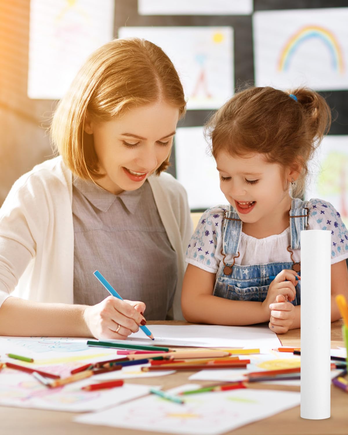 Zeichenpapier-Rolle 44cm X 15m - Weißes Malpapier 70g/m² Für Kinder & Künstler