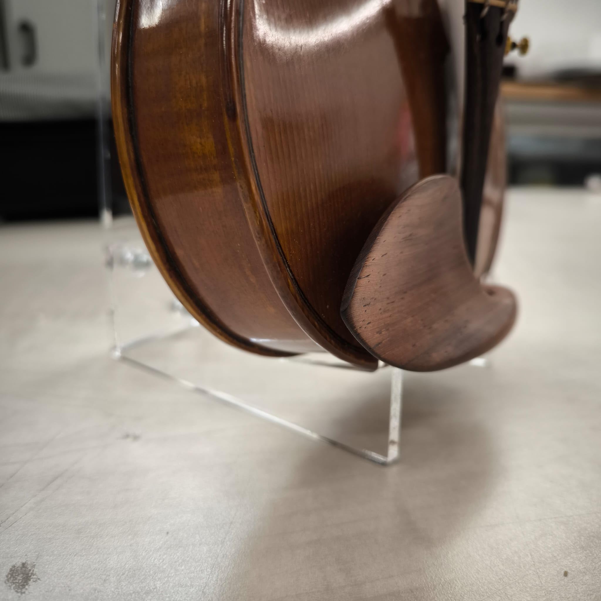 Supporto Espositore elegante per Violino in Plexiglass Trasparente - Altezza 48 cm, Spessore 6 mm, Finitura Lucida