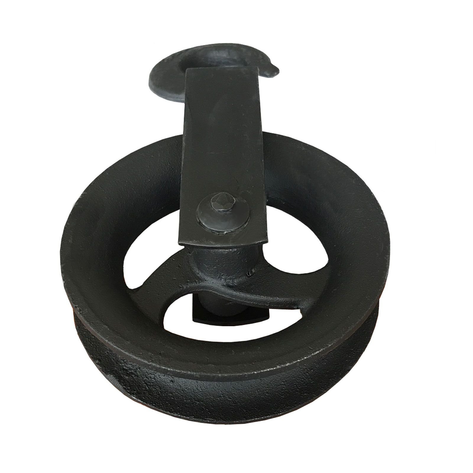 Benson Tools IB10432 Umlenkrolle 110 mm Metallguss Baurolle Handaufzug Seilrolle mit Haken Hebehaken, Multicolour