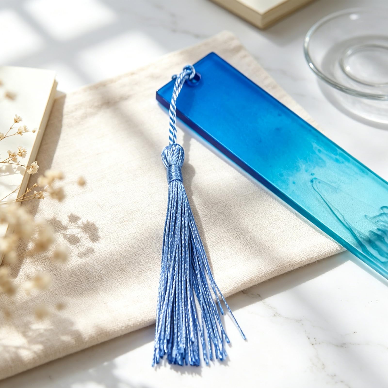 Segnalibro personalizzato con nappa blu, segnalibro con design marino, con ausilio per la lettura, come regalo per studenti, insegnanti, donne, madri, decorazione per libri e regalo di