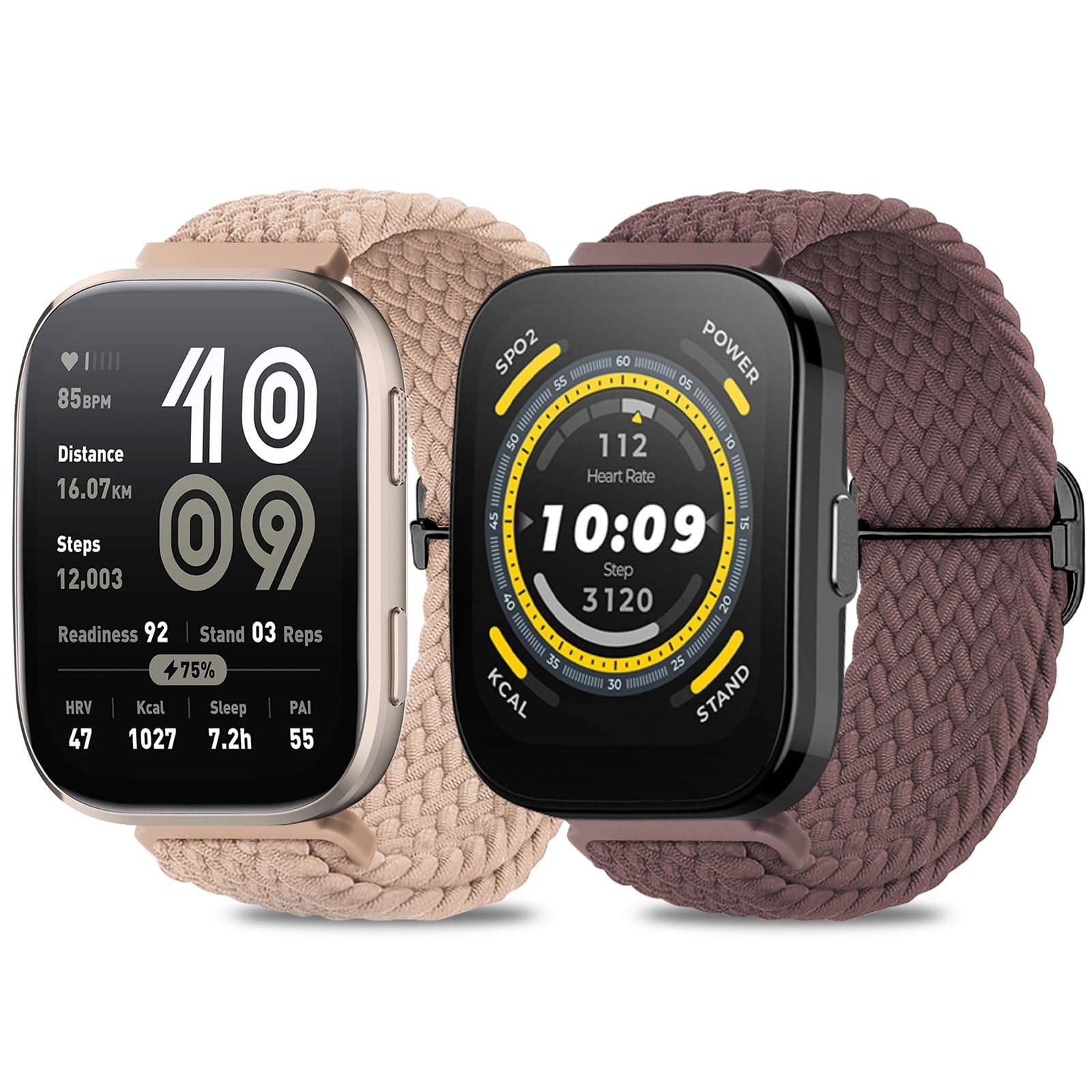 2 Pieces Competitible Watch Straps with Amazfit Bip 6/Bip 5, 22 mm Compatible Wristbands for Amazfit Bip 5/Bip 6 Replacement Elastic Strap