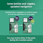 Biberons en verre Philips Avent Natural avec tétines à réponse naturelle (débit lent, débit 2), 4 oz, paquet de 3, SCY910/03