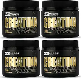 Kit 4x Creatina Beta Alanina e Glutamina 100g (cada) Pro Corps