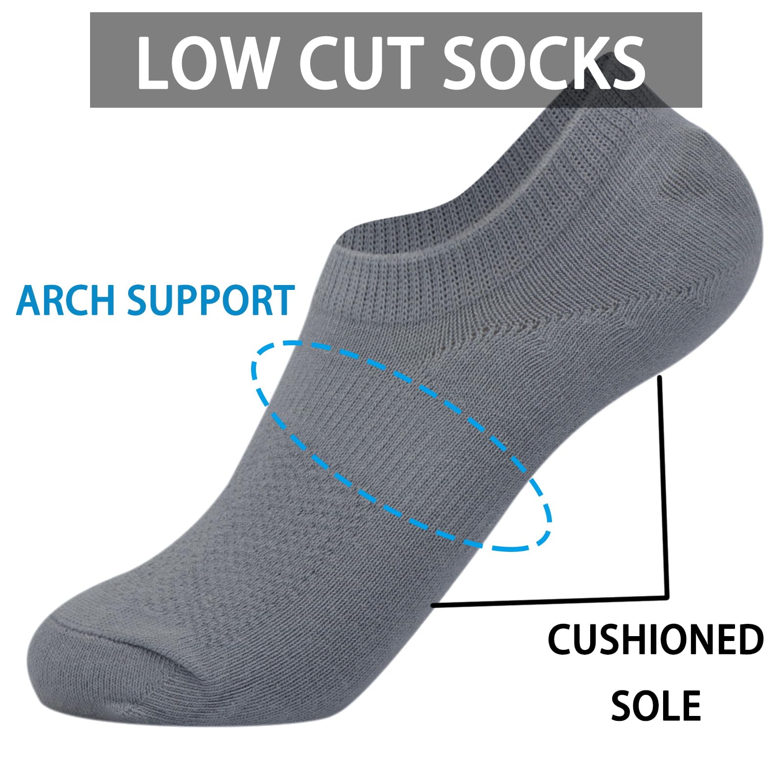 SUMABA Calcetines invisibles de corte bajo para hombre, 35 pares, talla grande