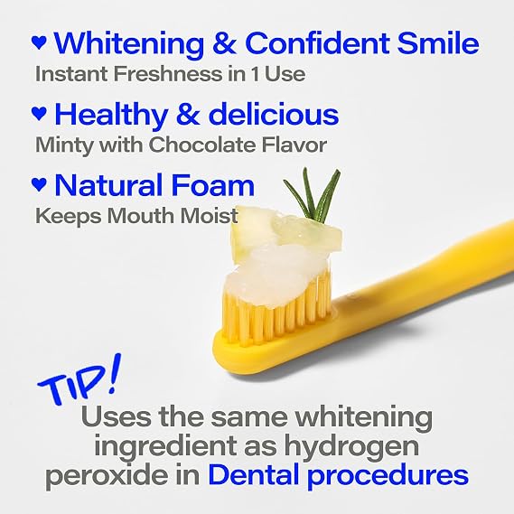 TOOSTY Lemon Sorbet Toothpaste 80g Natural Citrus Flavor Gentle Whitening Clean Vegan Certified Free from 14 Harsh Ingredients Daily Fresh Oral Care