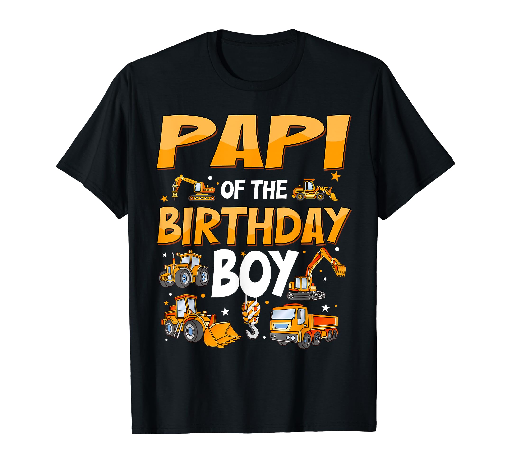 Papi Of The Birthday Boy Construction Excavator Bday T-Shirt