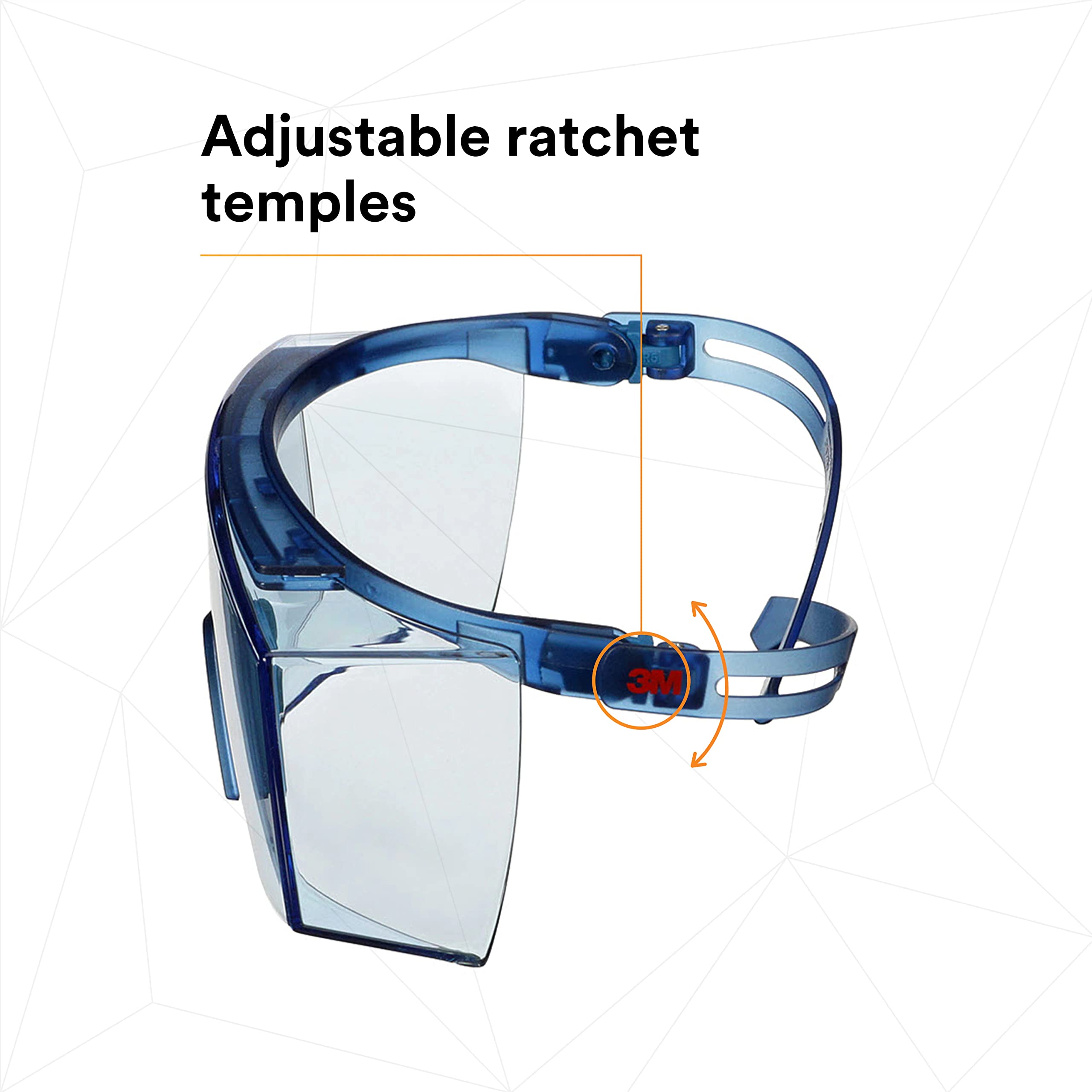 3M SecureFit 3700 Series, SF3704SGAF-BLU, Blue Temples, Scotchgard Anti-Fog Coating, Light Blue OTG AF-AS Lens