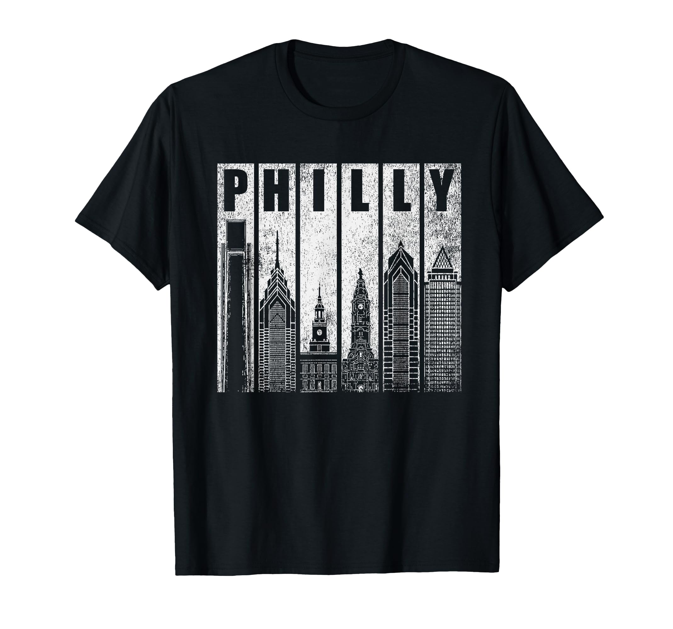 Philly Retro Philadelphia Skyline Philly City Distressed T-Shirt