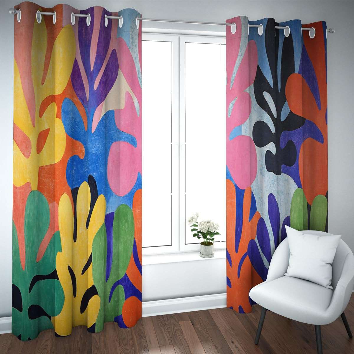 Rideaux occultants à œillets pour isoler la lumière de la chambre avec style