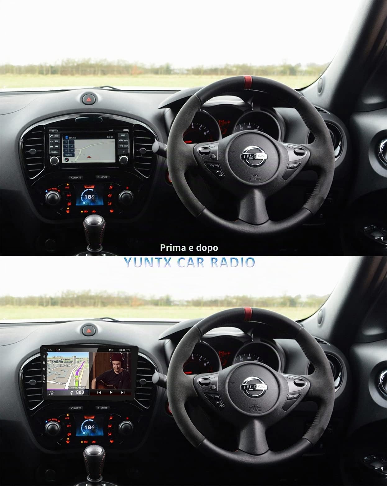 【2+64G】Android 15 2 Din Radio con navigazione per Nissan Juke/ YF15 Infiniti ESQ (2010-2017): [Integrato CarPlay/Android Auto/DSP/GPS/Bluetooth 5.0/Controllo del volante]-IPS 2.5D 9”