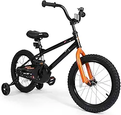 Bicicleta infantil com rodas de treinamento, bicicleta BMX com pedais para meninos e meninas de 2 a 4 anos, presente de aniversário