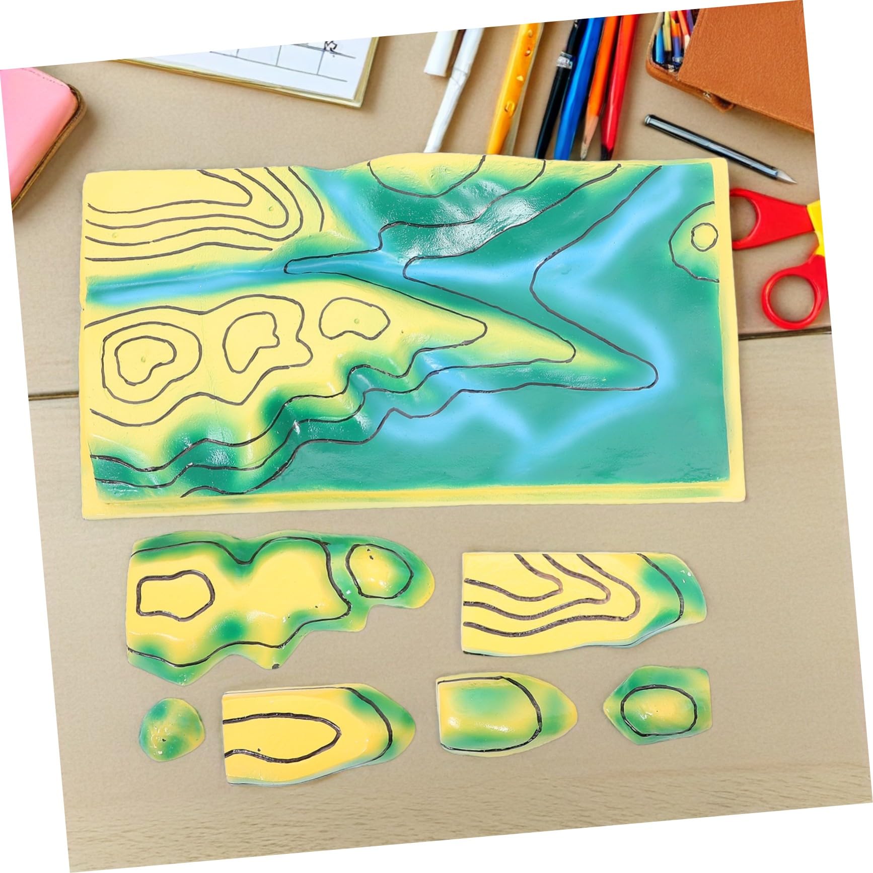 Mikikit Mappa delle Curve Terreno Topografica in Plastica Materiale Didattico di Geografia per Studenti Strumento per Lezioni di Scienze Apprendimento Interattivo