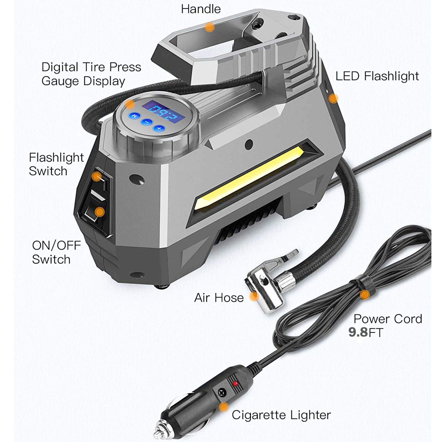 HAUSBELL Portable air Compressor for Car Tires