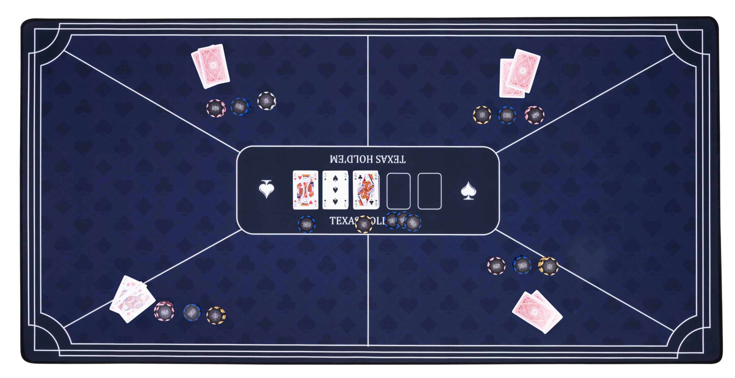 Engelhart, 320993, Blue Poker Mat, Non-slip Playing Surface 120 cm x 60 cm, Thickness: 3 mm - Image 2