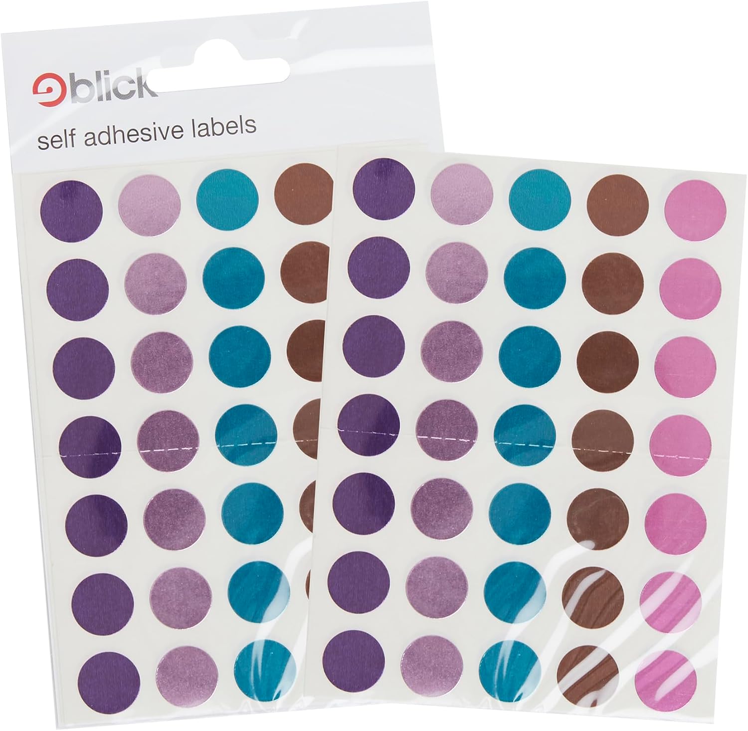 Blick Labels, Fashion Colours, Self Adhesive Stickers, Holographic Circles, 12mm, 70 Labels, for Home, Office, Family, School, Holiday Calendar Organising, Planner, Rewards Chart, Colour Coding