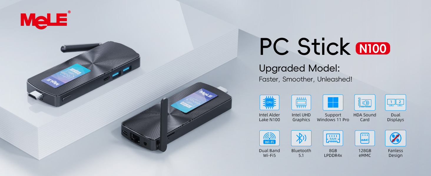 その他 MeLE PCG02 4K HDMI 128GB Amazon.com: MeLE PCG02 Pro Fanless Mini PC Stick Alder Lake N100