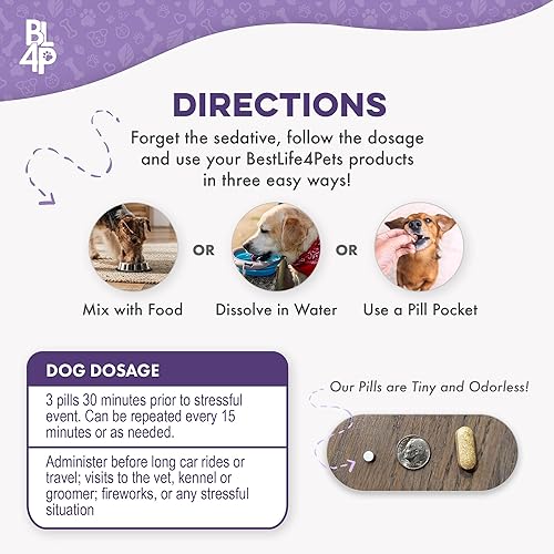 Miniatura 6 de Pet Relax - Alivio de la ansiedad calmante para perros, relajantes de larga duración para aliviar el estrés, solución natural para la ansiedad por