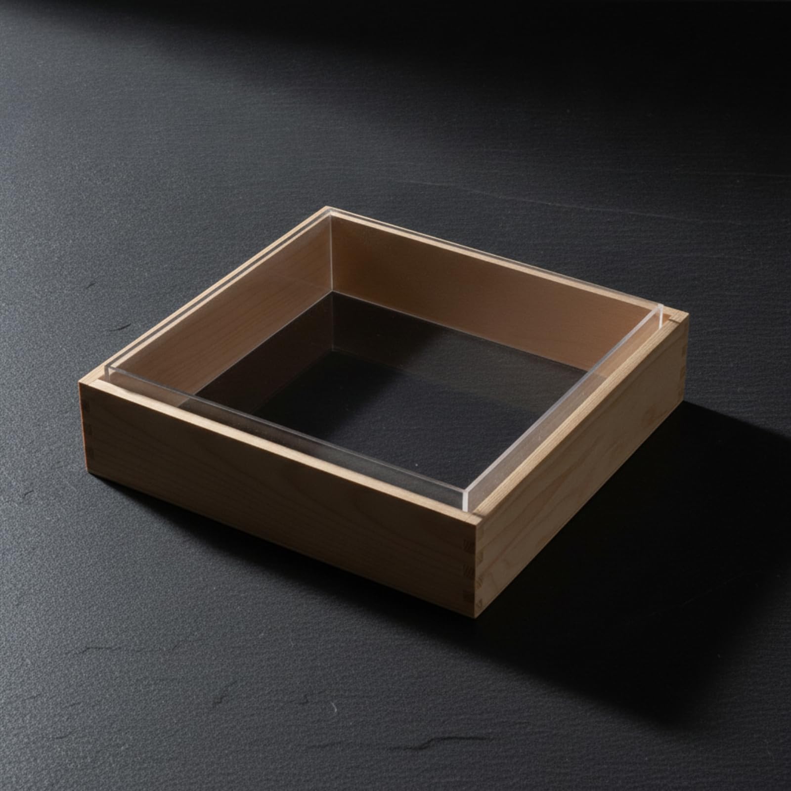 Scatola di Presentazione in Legno | Quadrato, Vassoio Decorativo, Giapponese, Contenitore, per Tavola, Ristoranti, Chef, Scatola Trasparente