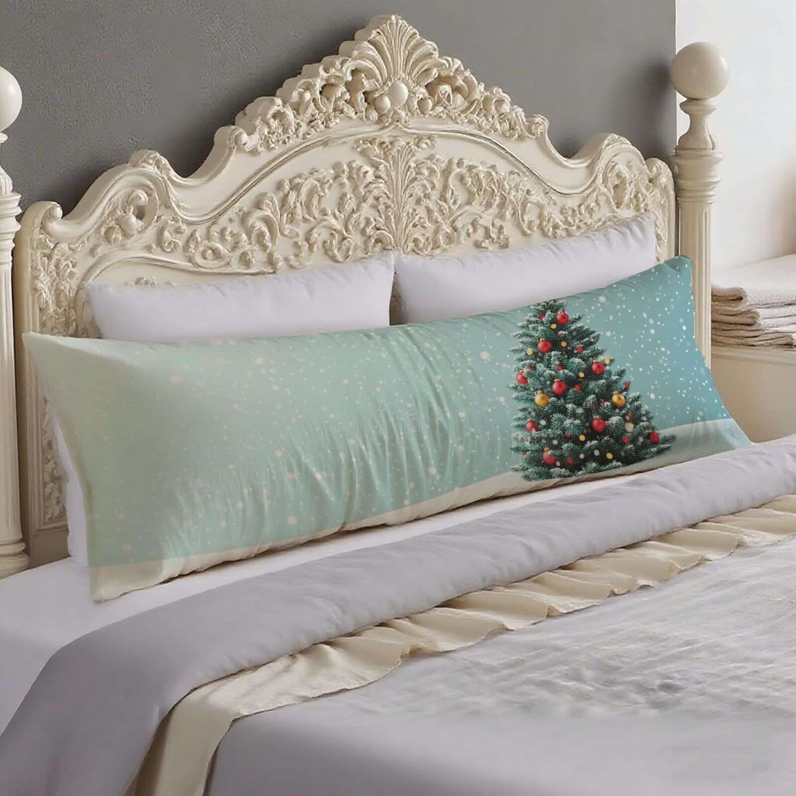 Taie oreiller Noël œuf de canard 40x140 pour décorer le canapé du salon