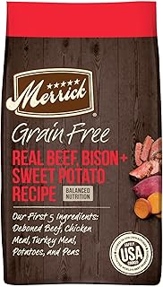 Merrick Grain Free Bison, Beef + Sweet Potato Recipe Dry Dog Food, 4 lbs.