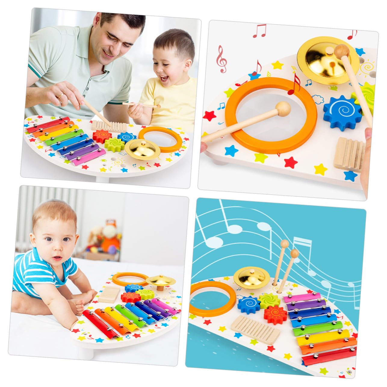 BESTonZON Xilofono in Legno Giocattolo Musicale per Ragazzo Ragazza Strumento Percussione Educativo