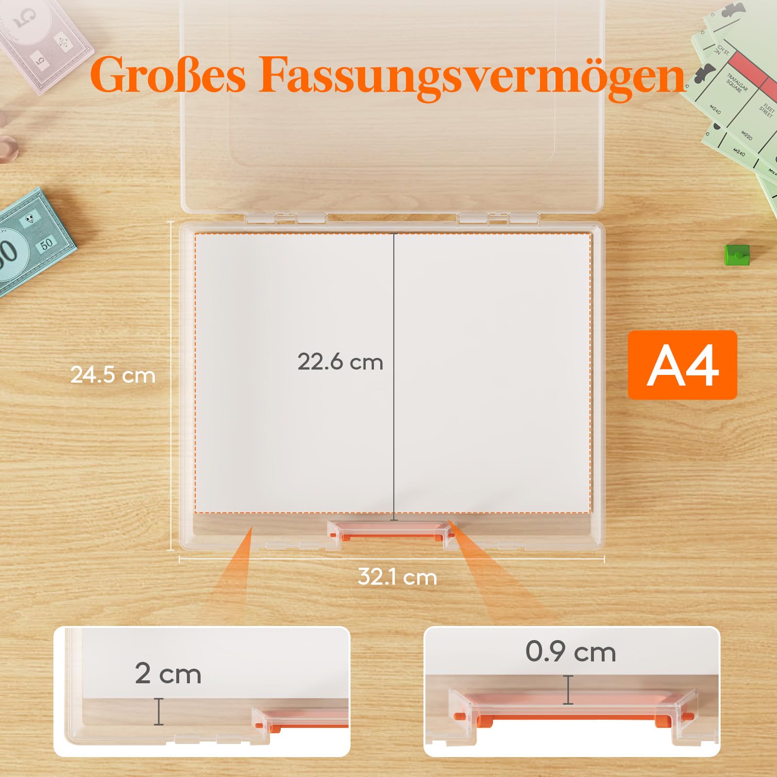 Lifewit 12 Pack Stapelbar Aufbewahrungsbox A4 mit Deckel & Griff, Tragbar Din A4 Box mit 12 Reißverschlusstaschen und Etikett, Dokumentenbox Storage Box für Papier Foto Bastelbedarf, 32 x 24 cm/12x9