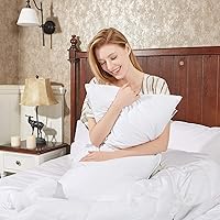 Vista 5 de Crown Collection Juego de 2 fundas de almohada blancas lisas tamaño Queen, hipoalergénicas de 600 hilos, 100% algodón egipcio, fundas de almohada