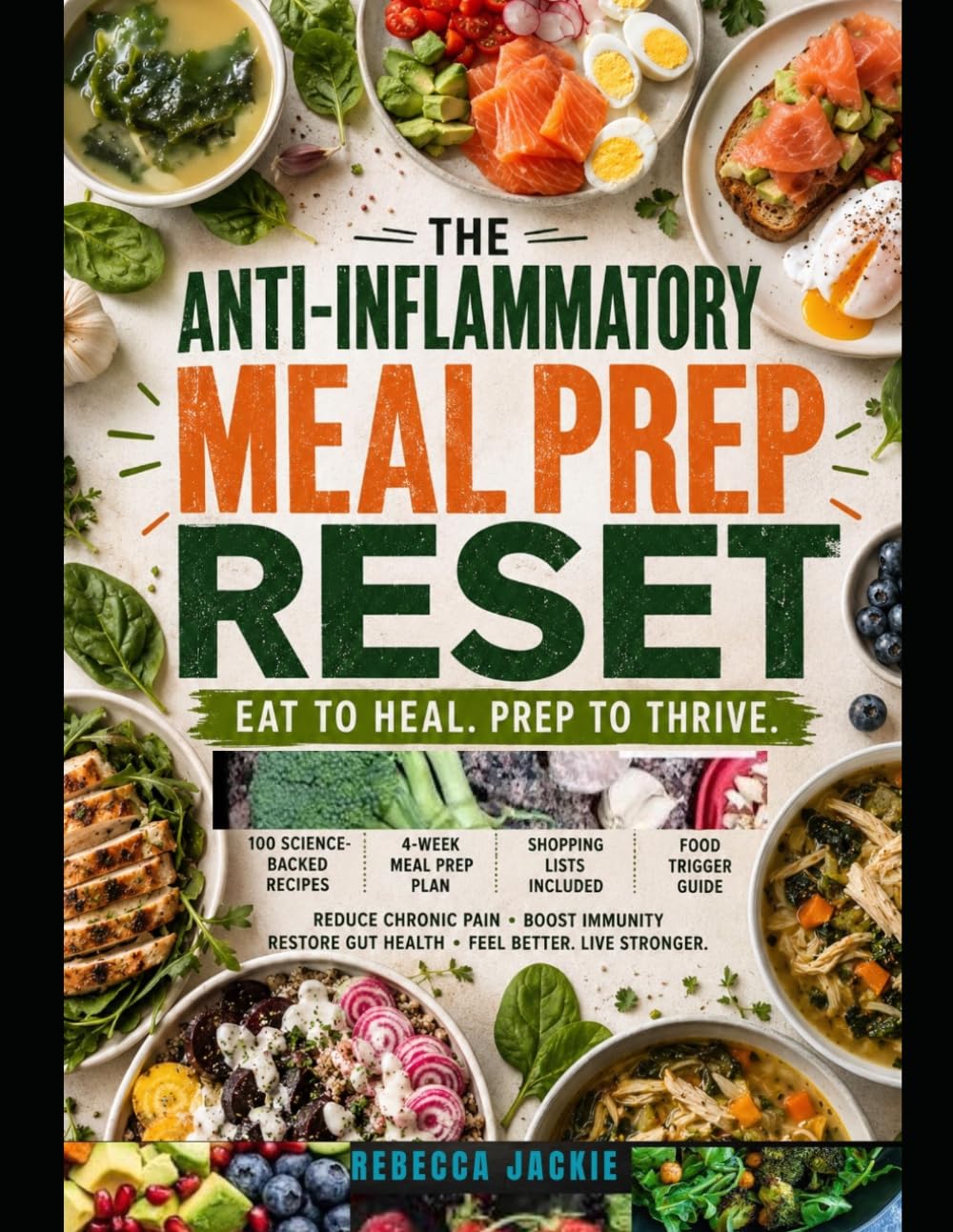 The Anti-Inflammatory Meal Prep Reset: 100 Science-Backed Recipes with Zero Inflammatory Ingredients, a 4-Week Meal Prep System, and a Food Trigger Guide to Reduce Chronic Pain, Boost immunity & gut