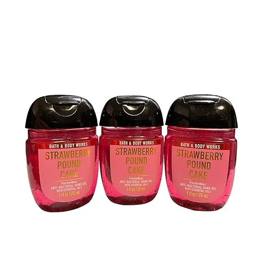 Bath and Body Works Pocketbac Hand Sanitzizer Strawberry Pound Cake Lot of 3