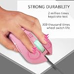 IULONEE Type C Wired Mouse Silent Computer Mouse Optical Gaming Mice Ergonomic 7 LED Backlight 2400 DPI 6 Buttons for Office Windows PC,Laptop,Desktop,Notebook,MacBook (Pink)