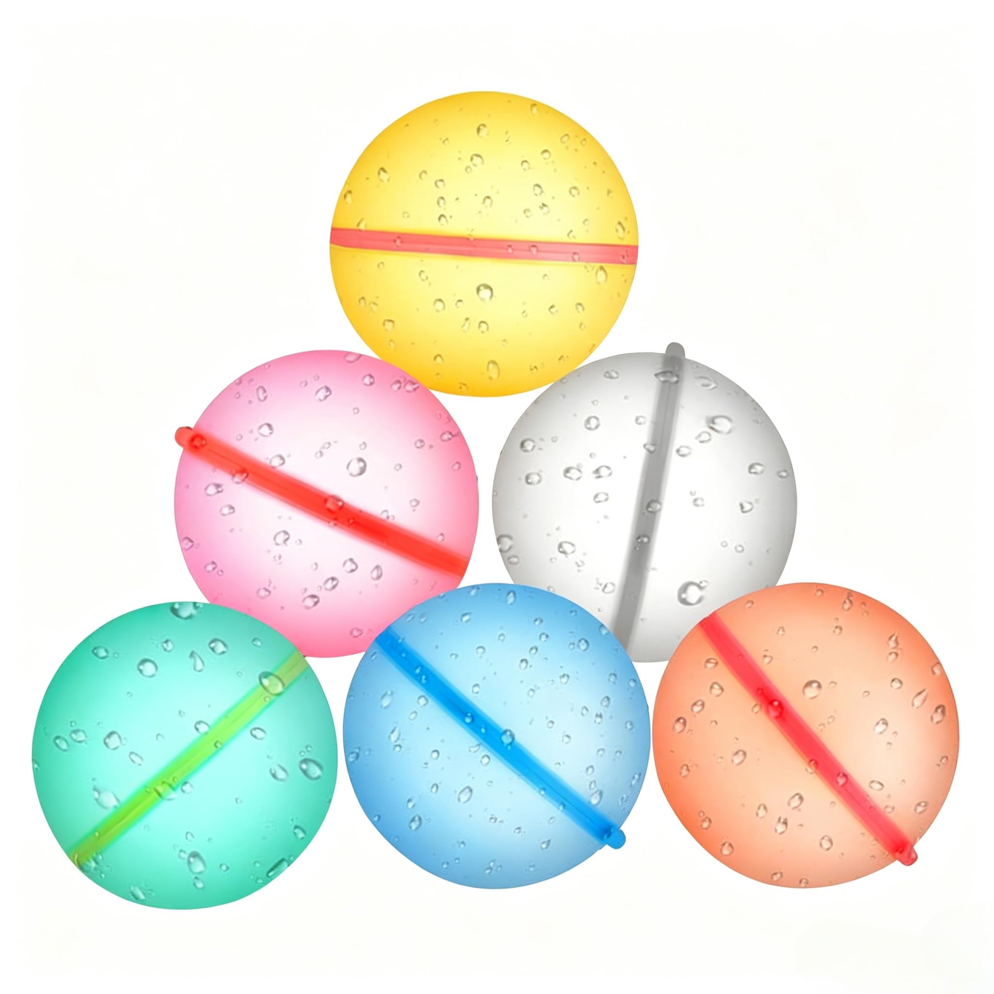 Falafoty 6PCS Reusable Water Balloons for Kids, Magnetic Self-Sealing Quick Fill Water Balloons, Fast Fillable Water Bombs Spray Balls for Summer Garden Pool Beach Party Outdoor Games Water Toy (A)