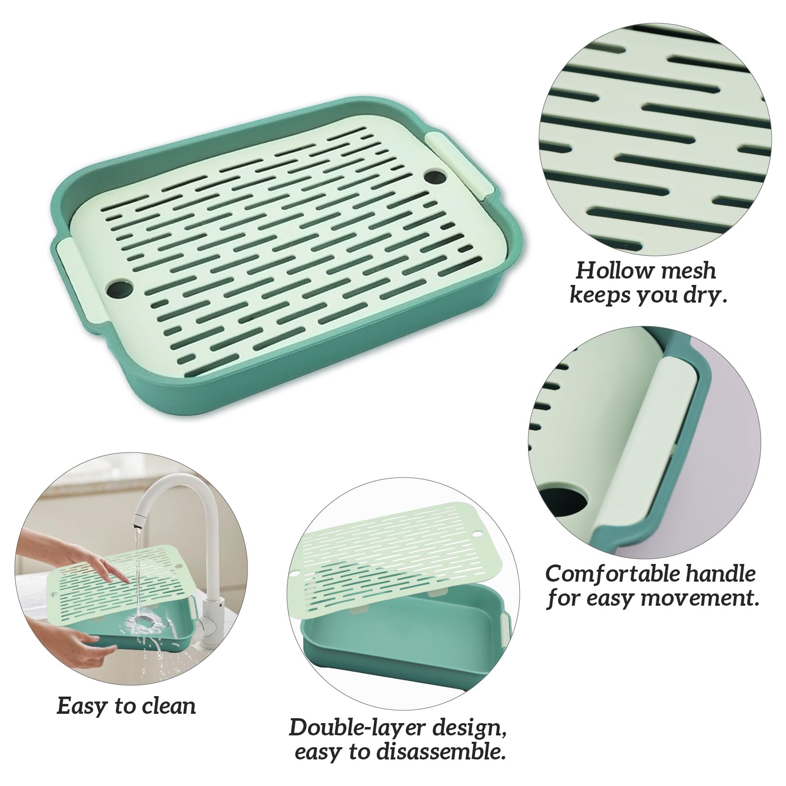 Rabbit Litter Tray, Animal Toilet, 27 x 18.8 x 4 cm Rabbit Litter Tray, Litter Tray for Small Animal Toilet, Pot Trainer Use in Cage, Tray with Grid for Hamster - Image 3