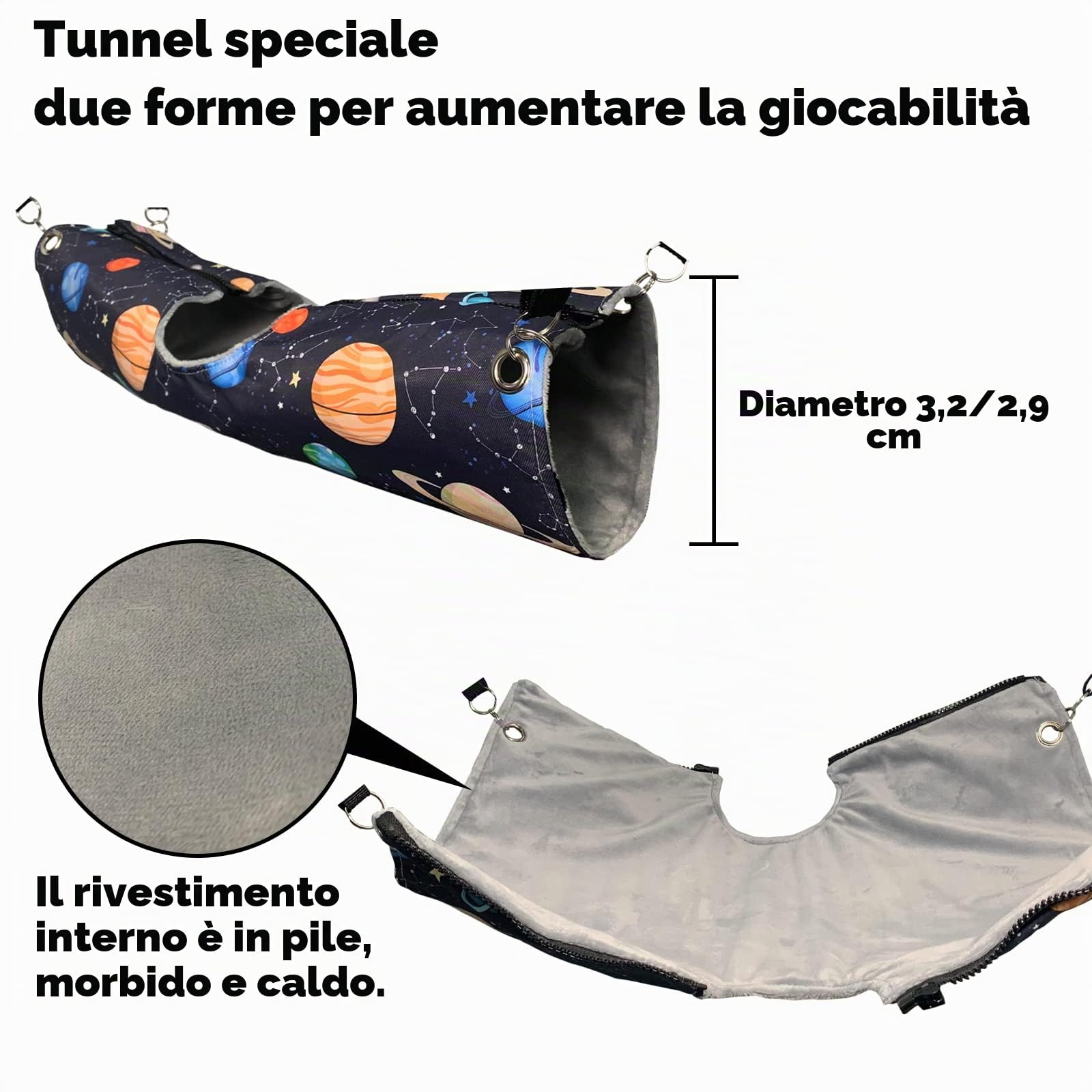 Set tunnel e tenda ad angolo retto per furetti, porcellini d'India, tunnel impermeabile in pile x amaca per conigli, ricci, ratti, cincillà, accessori per gabbie di piccoli animali 3in1