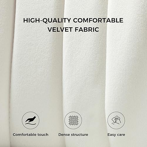 Miniatura 6 de HULALA HOME Sillas de comedor de terciopelo moderna silla pequeña sin brazos con patas de metal dorado bonita silla lateral tapizada para sala de