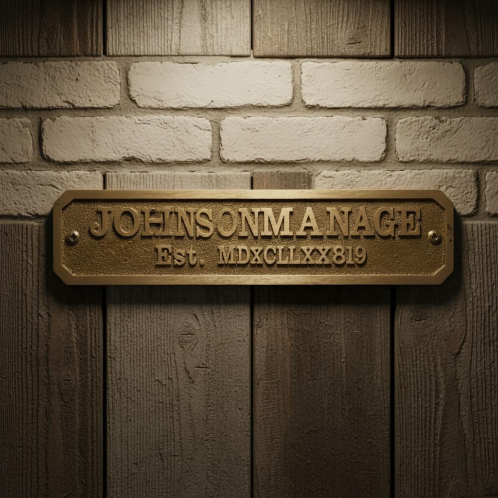 Custom Brass Door Plaque – Personalized Name Plate with Engraved Message | Rectangular Shiny Brass Wall Mount Sign | Custom Size Metal Door Plate for Home, Office & Room Decor(15x5 Cm)