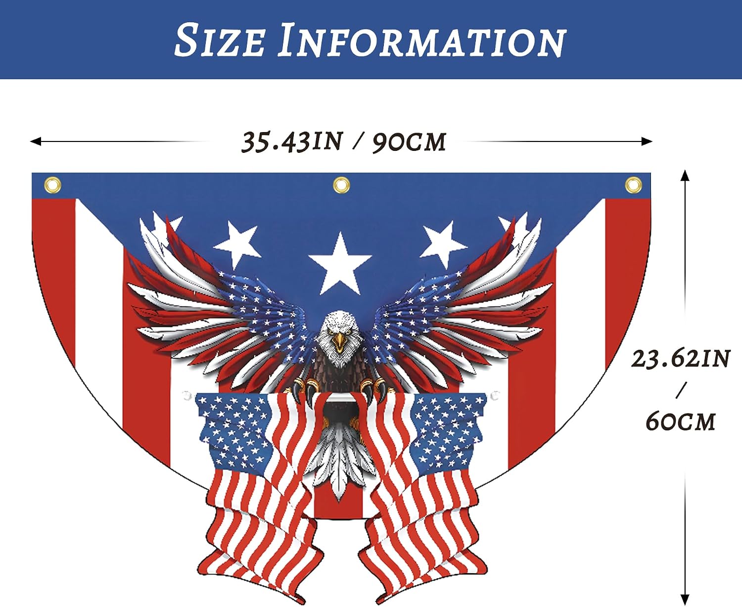 2x3 FT Patriotic Eagle American Flag Banner Indoor Outdoor Bunting Decoration Red White Blue