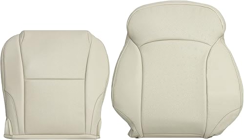 Richmond Auto Upholstery Fundas de asiento de cuero perforadas de repuesto para parte inferior del lado del conductor y espalda inclinada, color