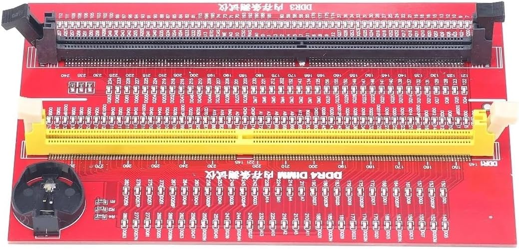 Laptop/Desktop Motherboard Memory Slot DDR3/DDR4/5 Diagnostic Repair Analyzer Test SDRAM SO-DIMM Pin Out with LED Tester Card(for DDR3 4 Desktop)