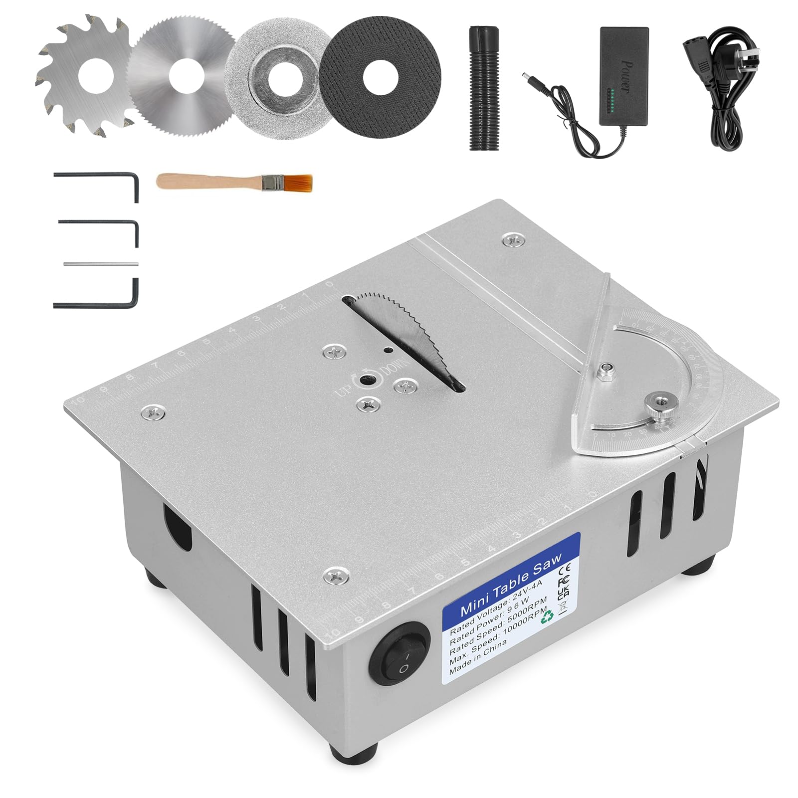 Mini Sega Circolare Da Tavolo Elettrica - Lama Regolabile 0-90&deg;, Profondit&agrave; Taglio 16mm, Per Legno E Hobby