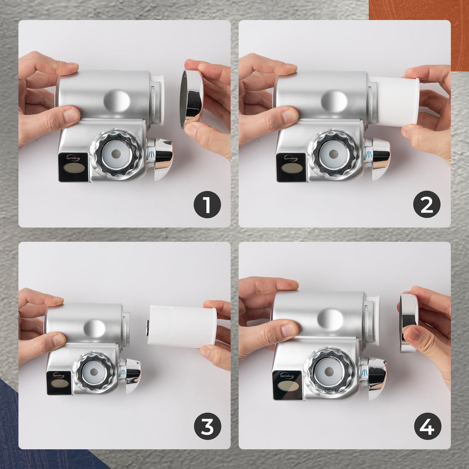 iSpring FDFGB1 Cartuccia di Ricambio per Filtro dell'Acqua del Rubinetto DFGB1S/DFGB1W, Sostituzione del Carbone Attivo, Riduce Cloro, Odori e Cattivo Gusto