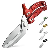 Vista 22 de Tijeras de hierbas con 5 cuchillas y tapa, cortador de hierbas de acero inoxidable para un corte rápido y preciso, diseño compacto y fácil